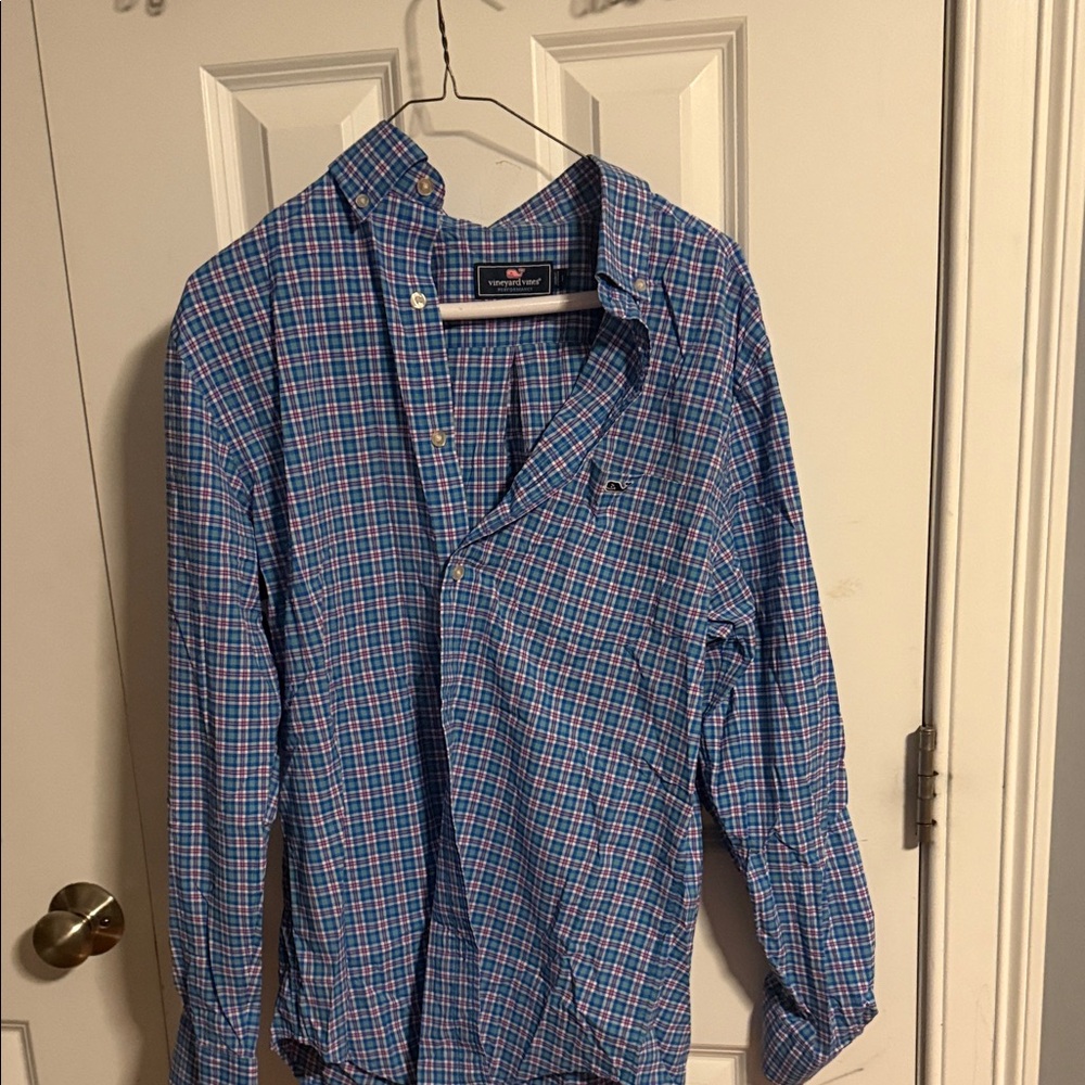 Polo Ralph Lauren Blue and Pink Checkered Shirt